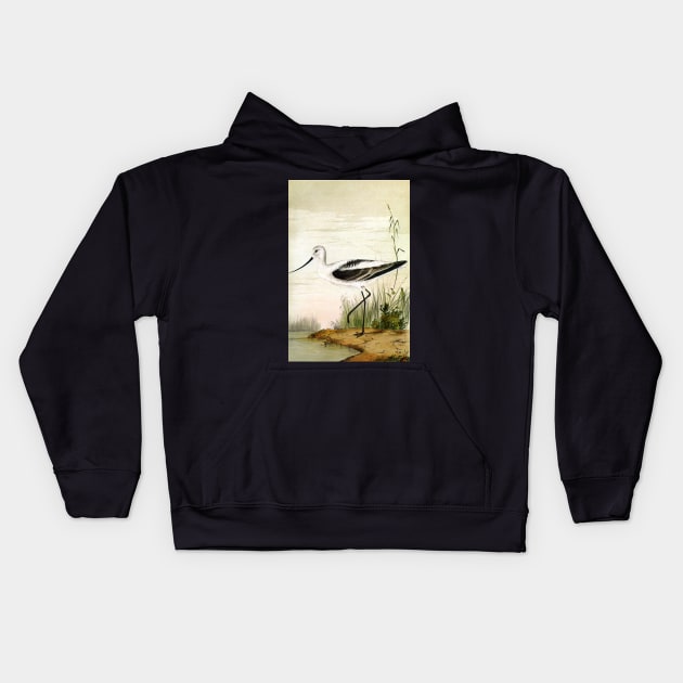 Vintage Avocet Kids Hoodie by MasterpieceCafe